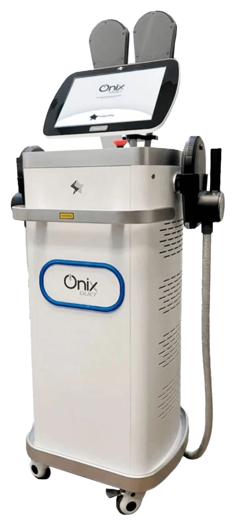 Equipamento sem fundo - Ônix Duet Campo Eletromagnético Contrações Supramáximo - Clinical Mobile locações, cursos on-line e presencial, workshop e mentoria estética