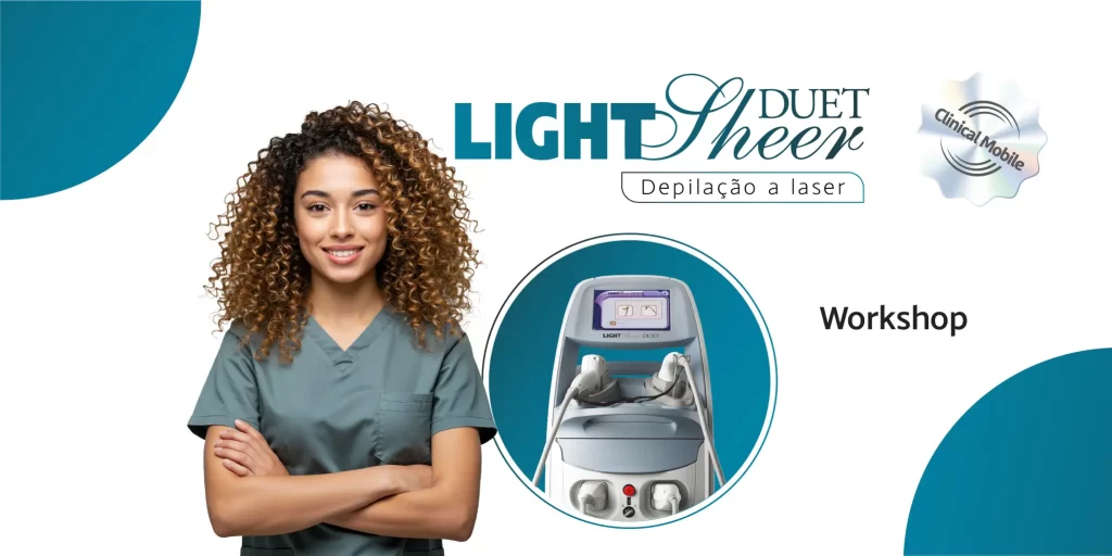 Equipamento Workshop - Light Sheer DUET Depilação a laser - Clinical Mobile locações, cursos on-line e presencial, workshop e mentoria estética