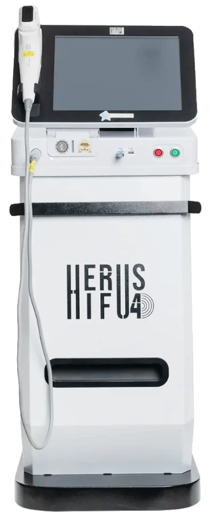 Equipamento sem fundo - Herus Hifu 4D Ultrassom Microfocado e Macrofocado - Clinical Mobile locações, cursos on-line e presencial, workshop e mentoria estética