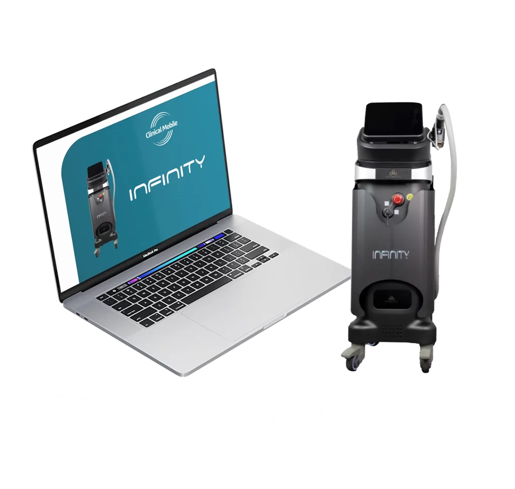 Imagem site curso online - Infinity Depilação a laser - Clinical Mobile locações, cursos on-line e presencial, workshop e mentoria estética